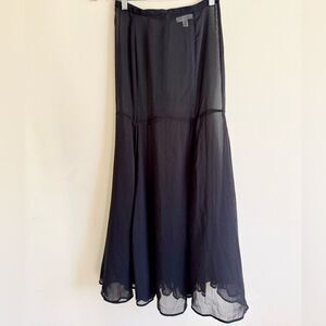 Topshop Black Sheer Mesh Chiffon Maxi Skirt size 4 womens us S